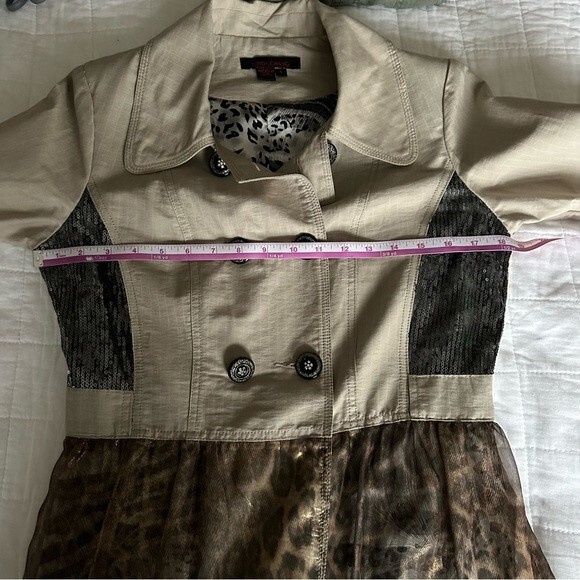 Vintage Simon Chang Mixed Media Patchwork Y2K Sequin Mini Dress Size 6 - Picture 3 of 16